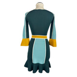 Emerald Elegance Turtle Neck Stretch Dress