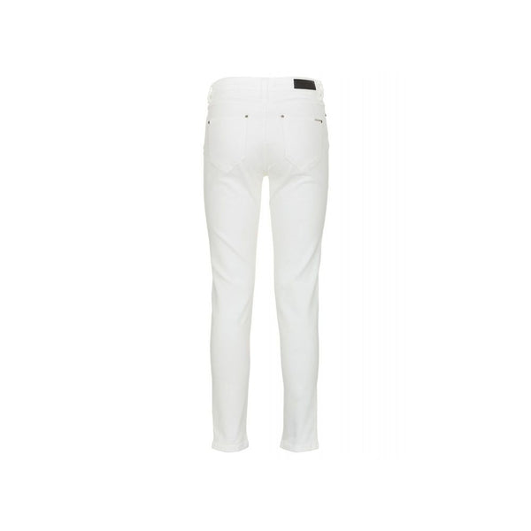 Pantalon en jean mince blanc à taille haute