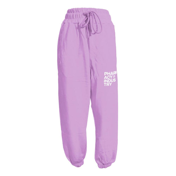 Chic Purple Cotton Sweatpants με λογότυπο