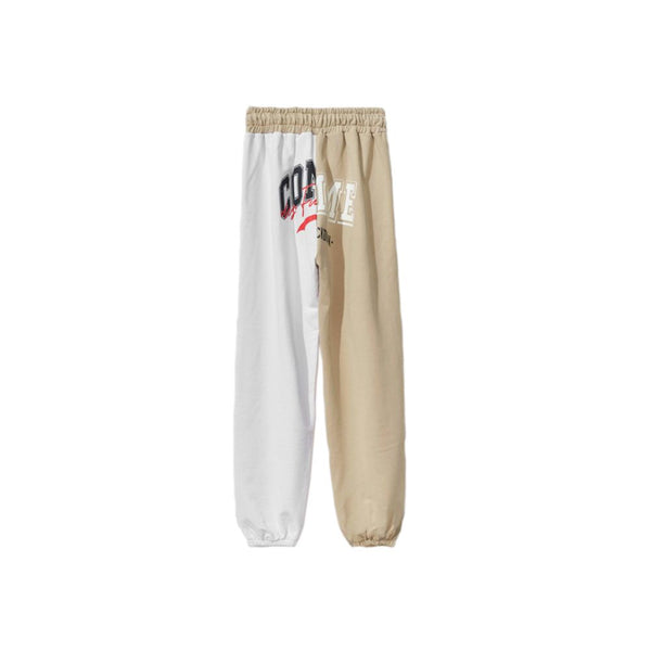 Pantalones de chándal con cordón de dos tonos chic beige