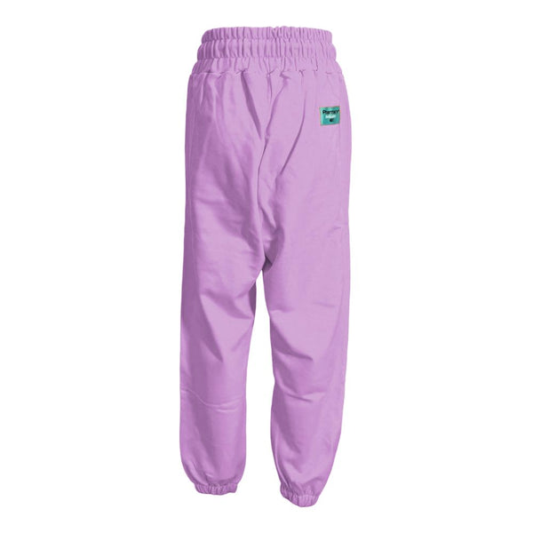 Pantalon de survêtement en coton violet chic avec logo