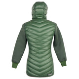 Elegant Hooded Long Down Jacket in Dark Green