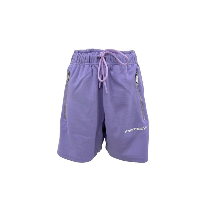 Shorts bermuda viola chic con strisce laterali