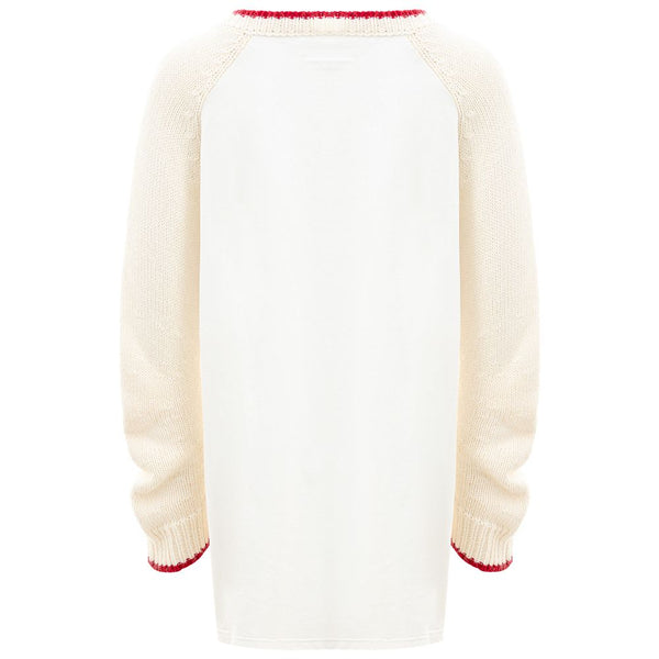 Eleganter weißer Baumwollpullover für Frauen