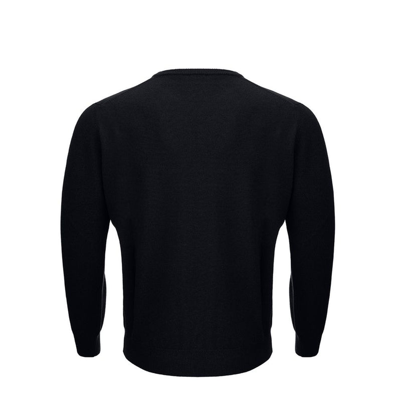 Eleganter schwarzer Wollpullover für Männer