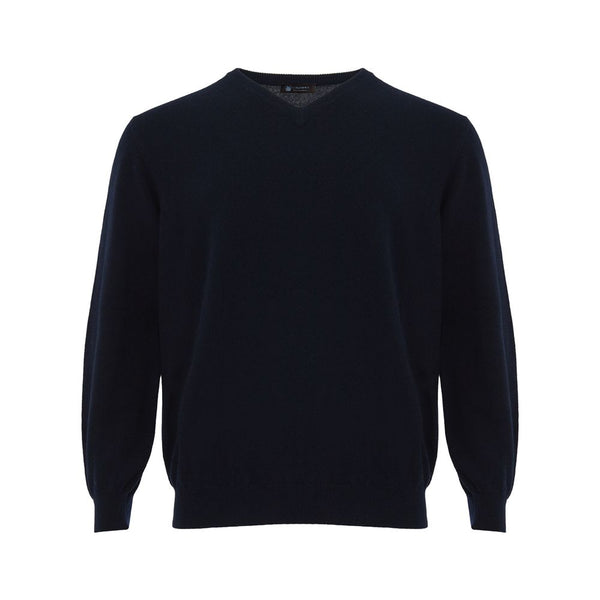 Elegant Cashmere Blue Sweater for Men