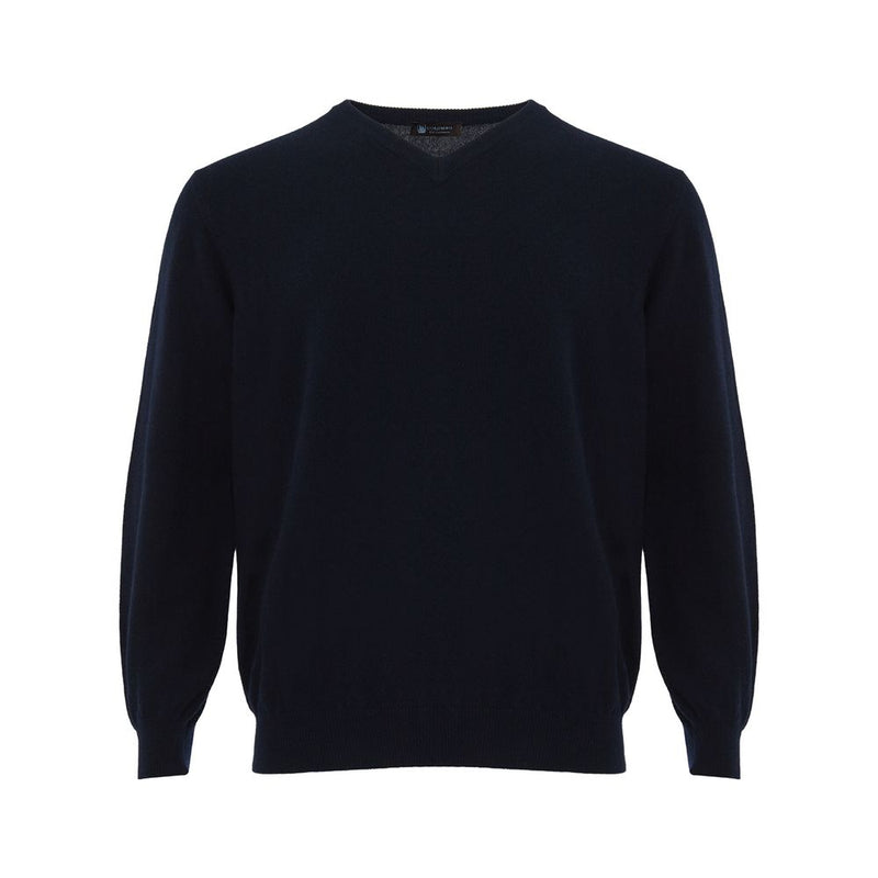 Elegant Cashmere Blue Sweater for Men