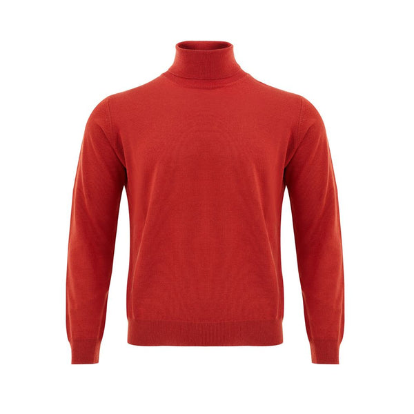 Elegante maglione rosso ricco di lana