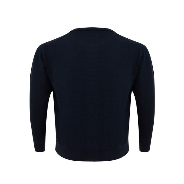 Elegant Blue Wool Sweater for Men