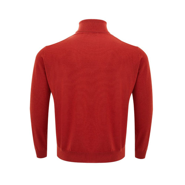 Elegante maglione rosso ricco di lana