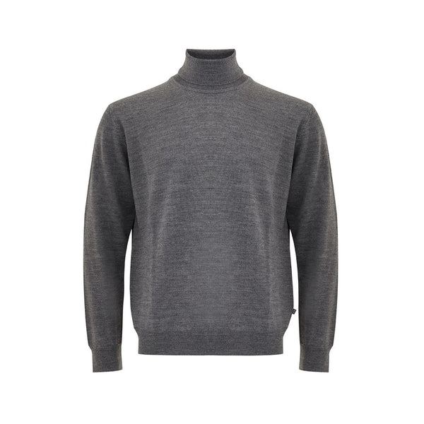 Elegant Gray Wool Sweater for Men