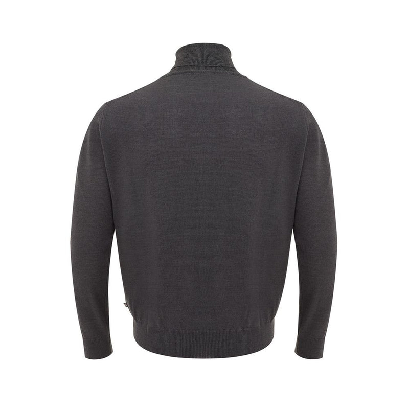 Elegant Gray Wool Sweater for Men