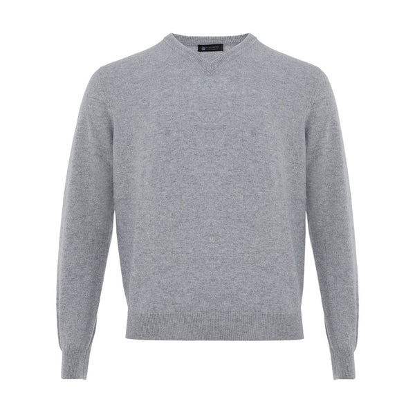 Elegante maglione maschile grigio cashmere