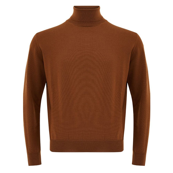 Elegant Brown Wool Sweater for Men