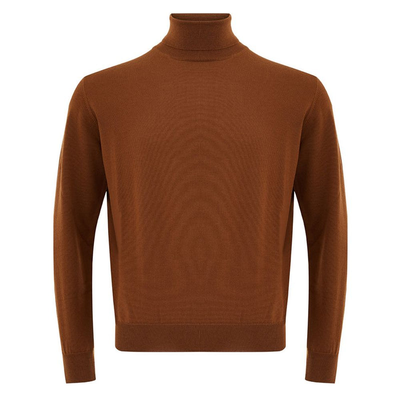 Elegant Brown Wool Sweater for Men