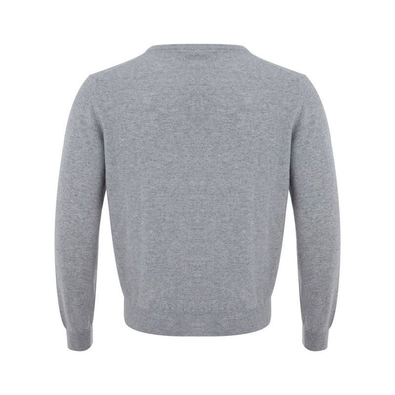 Elegant Gray Cashmere Men's Sweater