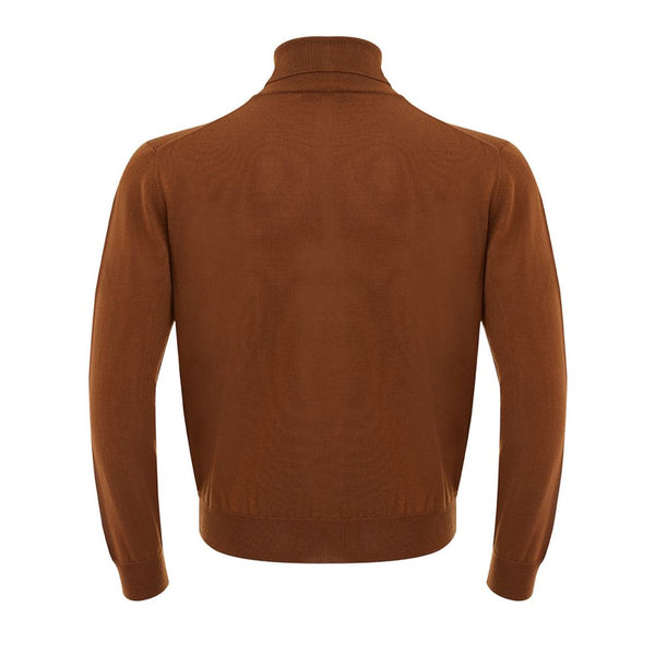 Elegant Brown Wool Sweater for Men