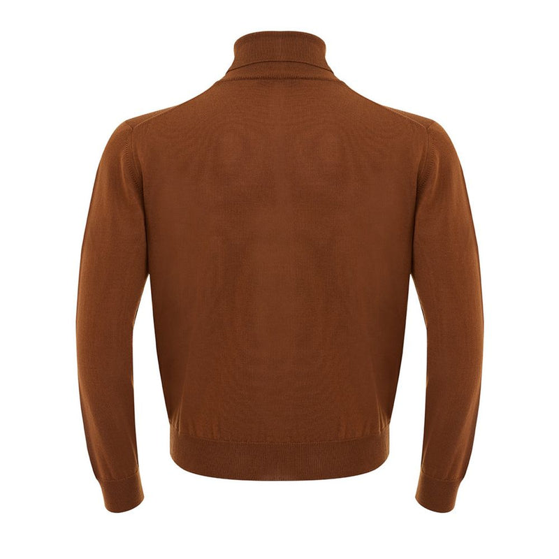 Eleganter brauner Wollpullover für Männer