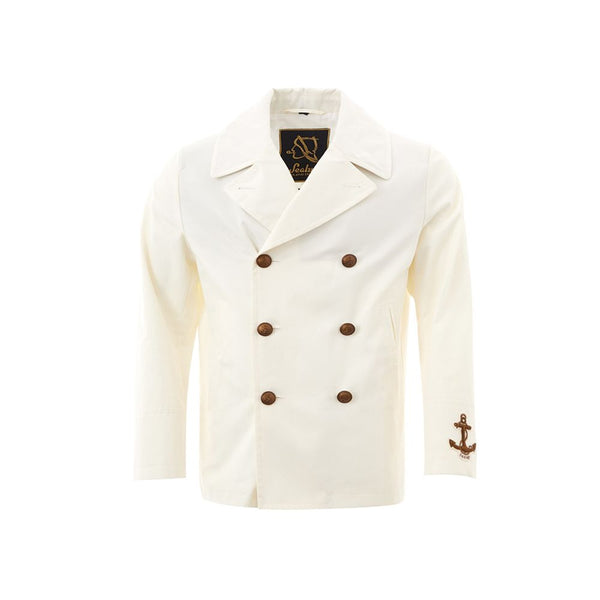 Elegante chaqueta de algodón blanca para hombres