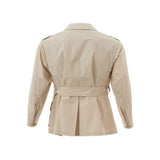 Elegante chaqueta de algodón beige para mujeres elegantes