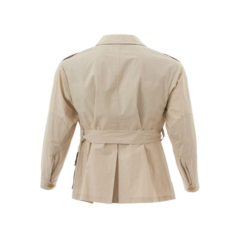 Giacca di cotone beige elegante per donne eleganti