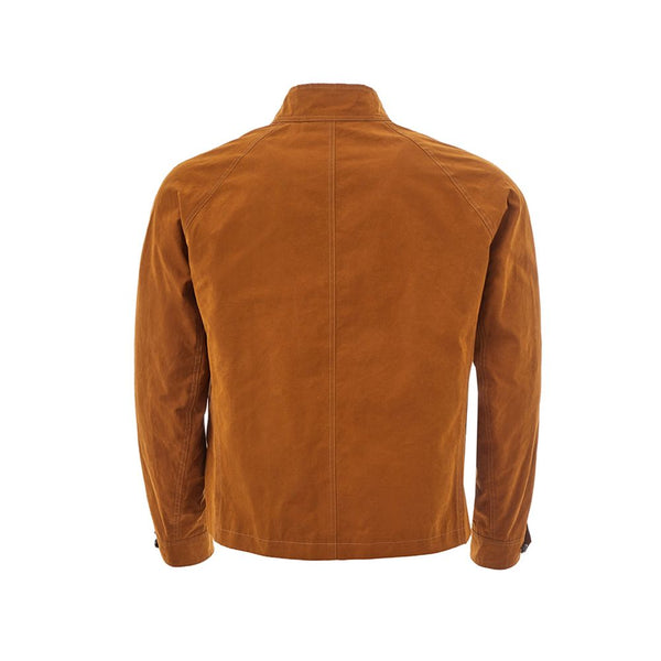 Elegante chaqueta de poliamida marrón para hombres