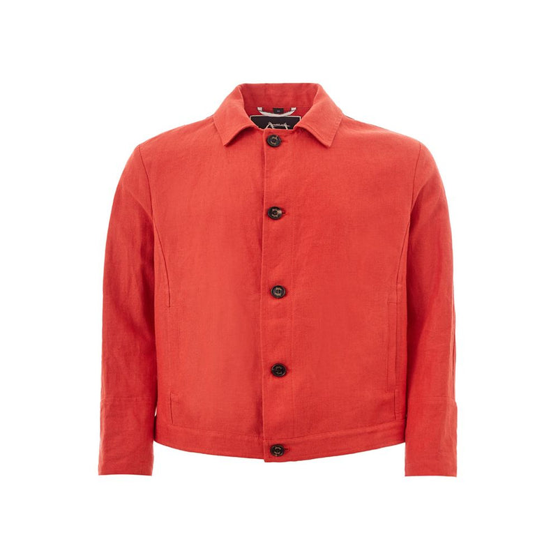 Elegant Orange Polyester Jacket