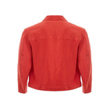 Elegant Orange Polyester Jacket