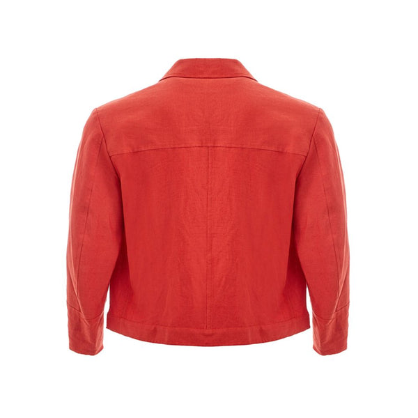 Elegante chaqueta de poliéster naranja