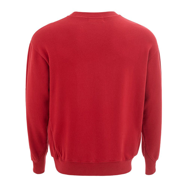 Maglione di cotone rosso elevato