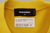 Yellow Logo Print Cotton Crewneck Pullover Sweater