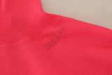 Maglione casual a maniche lunghe solide rosa