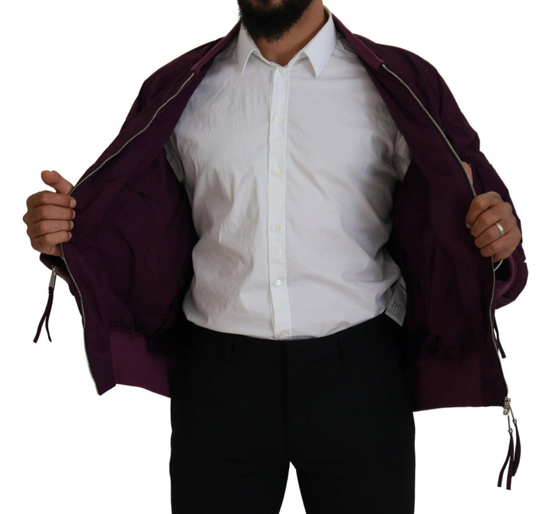 Purple Polyester Full Reißverschluss Bomberjacke