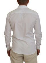 Camicia formale a maniche lunghe con colletto di cotone bianco