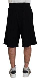 Schwarzer fester Zug auf Männer lässige Bermuda Shorts