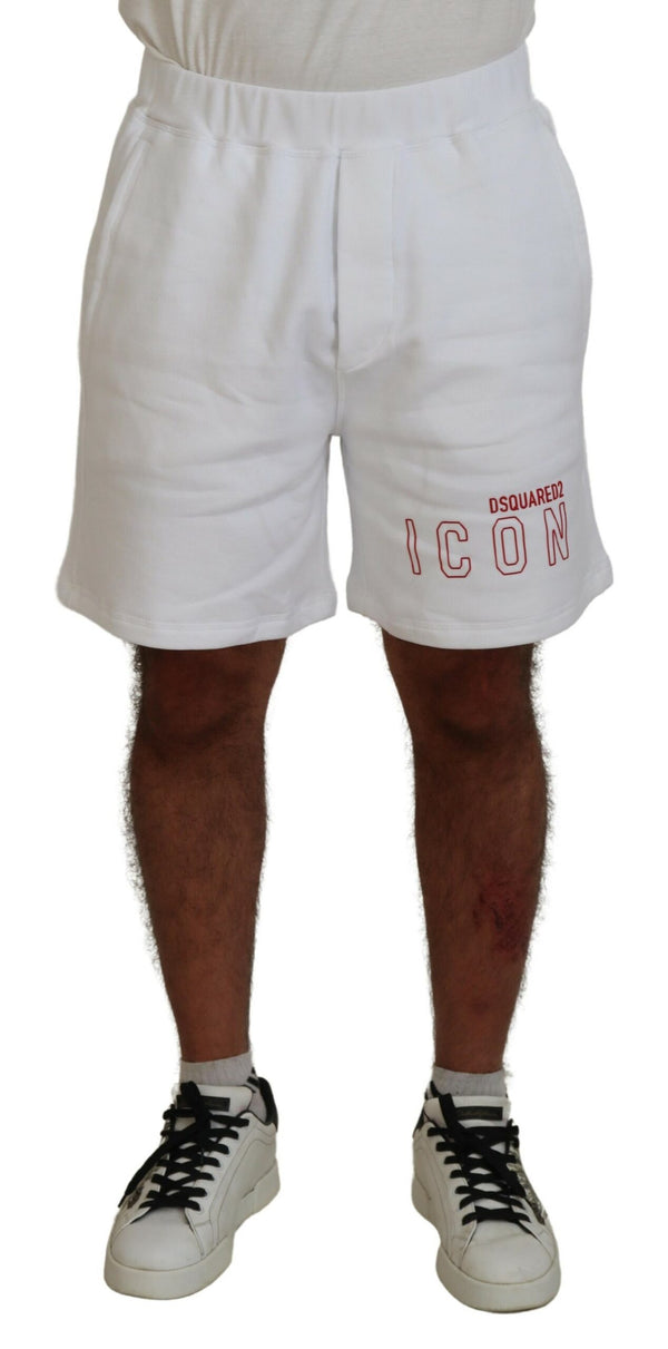 Shorts bermuda casual stampato bianco