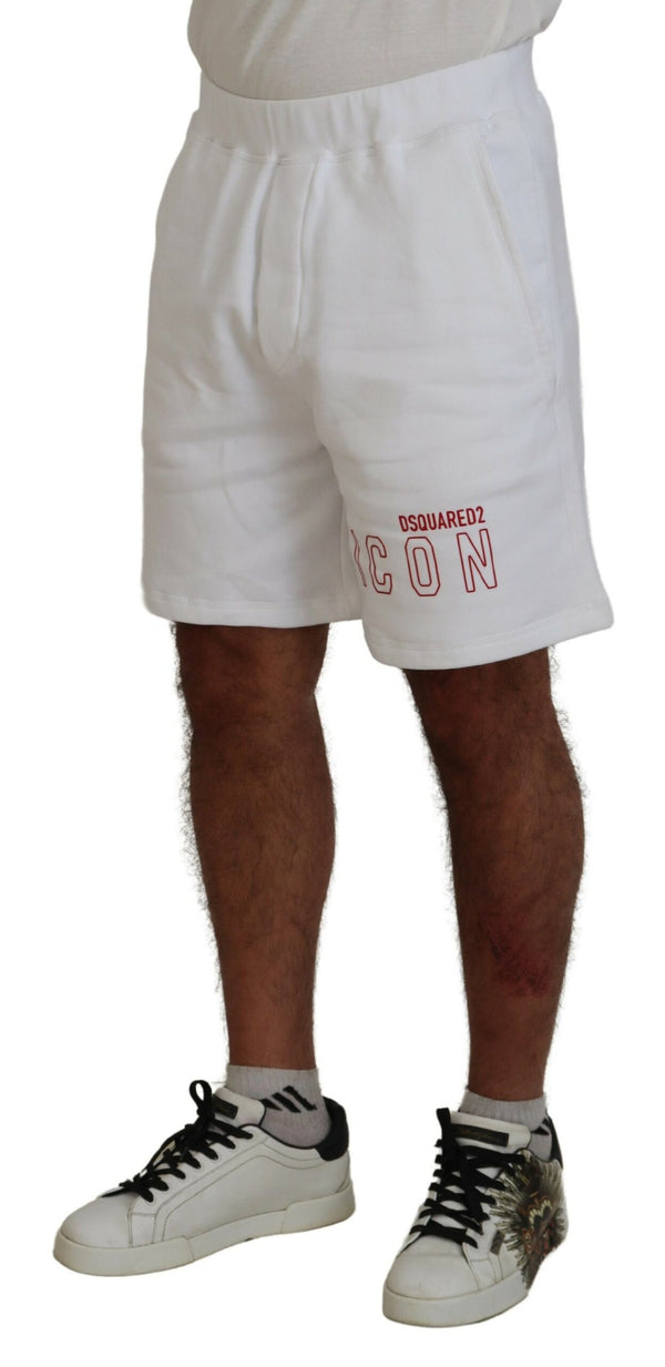 Shorts bermuda casual stampato bianco