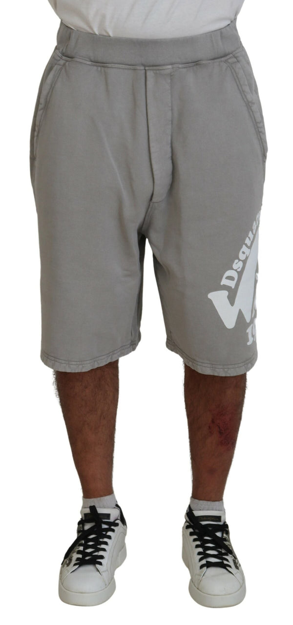 Grau bedrucktes Ziehen auf Männern Casual Bermuda Shorts