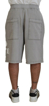 Shorts bermuda casual stampato grigio