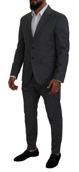 Gray Wool Single Breasted 2 Piece CIPRO Suit