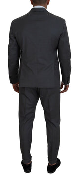 Gray Wool Single Breasted 2 Piece CIPRO Suit