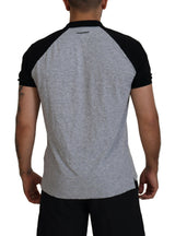 T-shirt con cotone di cotone nero grigio