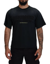 T-shirt da giunci di cotone in cotone nero