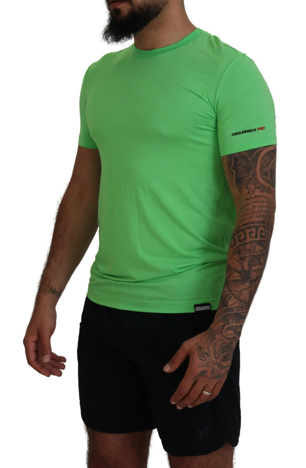 Camiseta de cuello de cuello de mangas cortas modales verdes