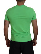 Camiseta de cuello de cuello de mangas cortas modales verdes