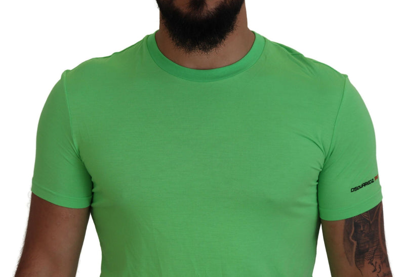 Camiseta de cuello de cuello de mangas cortas modales verdes