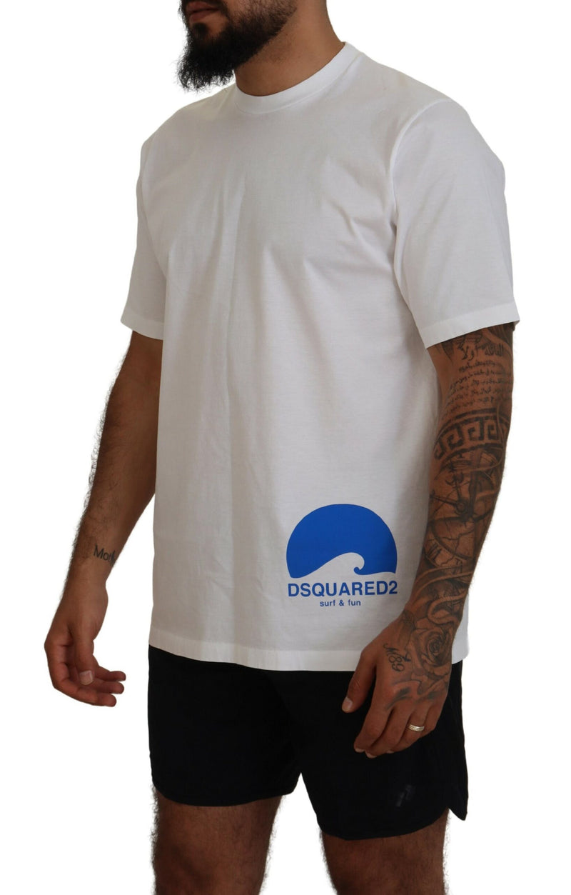 T-shirt da giunca a maniche corte in cotone bianco