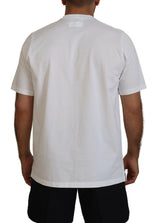 T-shirt da giunca a maniche corte in cotone bianco