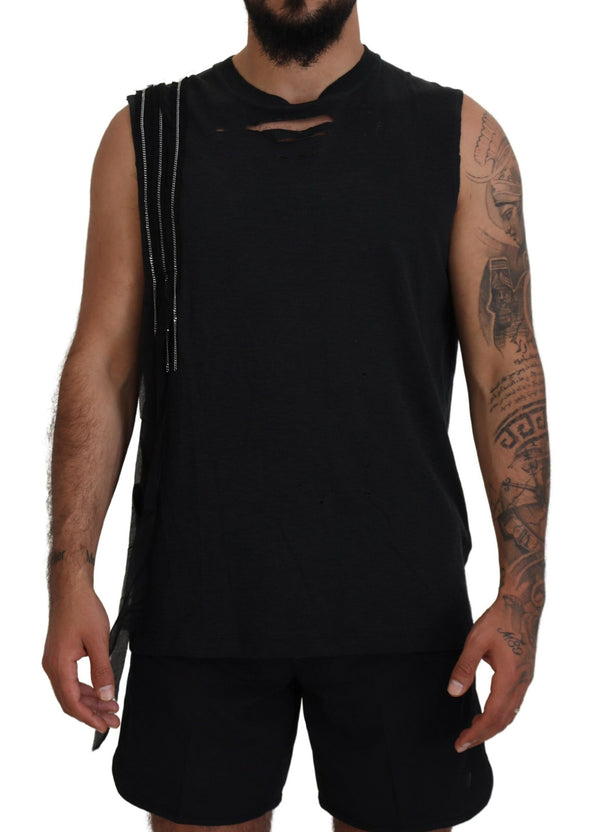 Schwarze kette verschönerte ärmellose Männer Tank T-Shirt