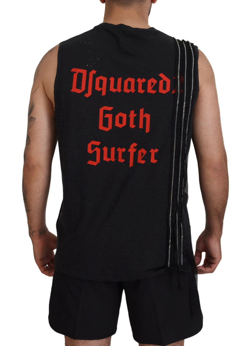 Schwarze kette verschönerte ärmellose Männer Tank T-Shirt